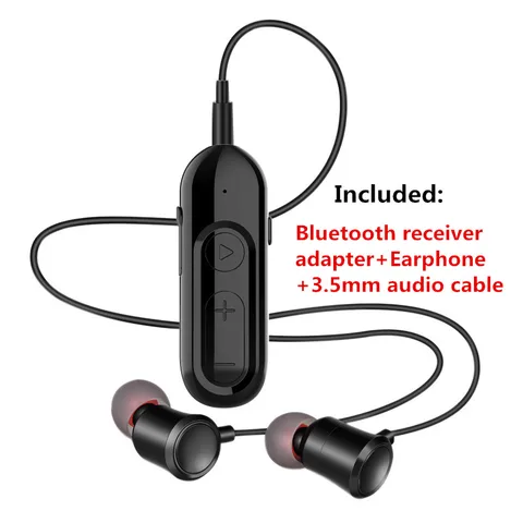 Bluetooth 5.0 Earphones + Audio Receiver 3.5mm AUX Jack Stereo Music Wireless Earbuds Adapter for Car Kit Headphone Speaker