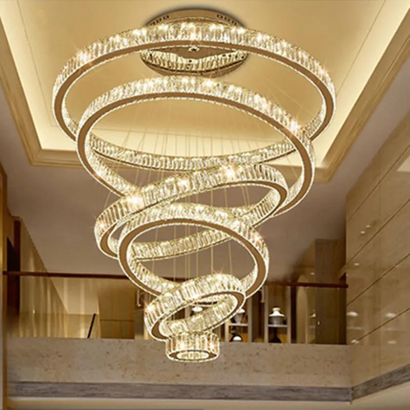 

Luxury Living Room Modern Chandelier Lighting Large Staircase LED Crystal Lamp Home Decoration Cristal Lustre Lighting Fixtures