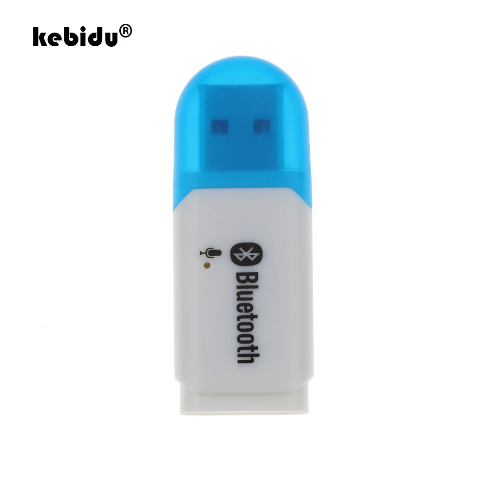Kebidu-Mini adaptador USB inalámbrico, Bluetooth 5,0, receptor de Audio estéreo, kit de coche con micrófono para ordenador, reproductor de coche, altavoz