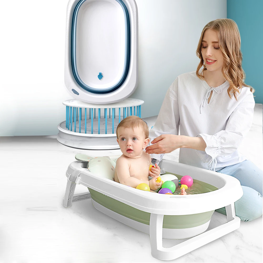 Baby ShowerTubs Multifunctional Folding Bathtub For Children Portable Seatable Reclining Enlarged Plastic Family Kids Bathtub