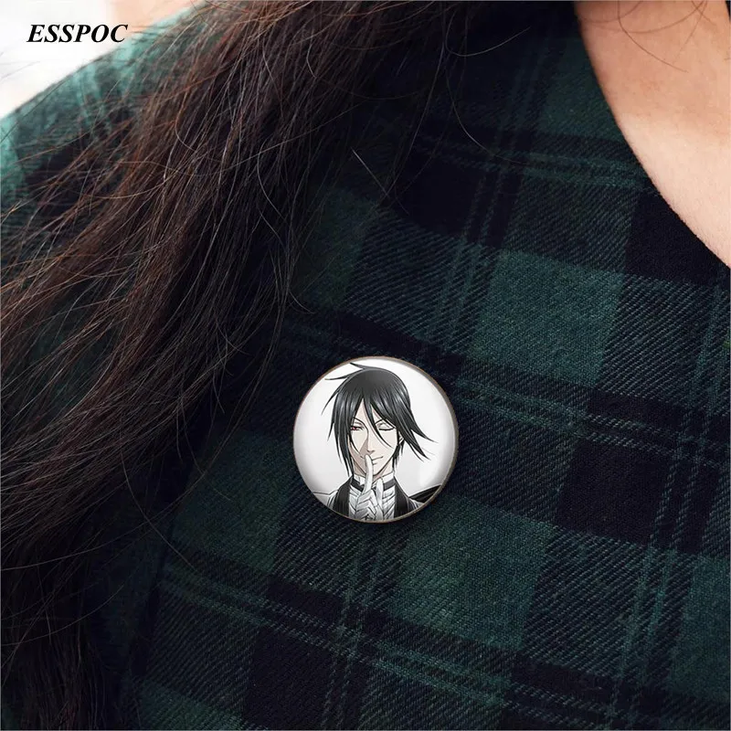 Аниме Черный дворецкий Броши Бронзовый значок Kuroshitsuji Ciel Phantomhive Себастиан Грелл Madame Red косплей подарок