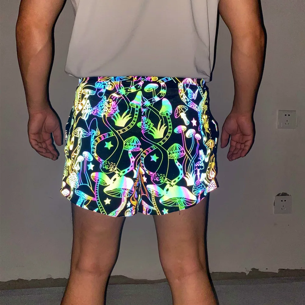 Colorful Reflective Mens Shorts Shiny 