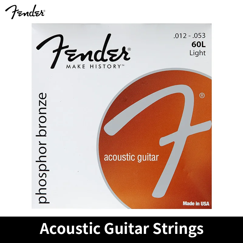 Fender 60XL 60CL 60L Phosphor Bronze Acoustic Guitar Strings，010 011 012 | Спорт и развлечения