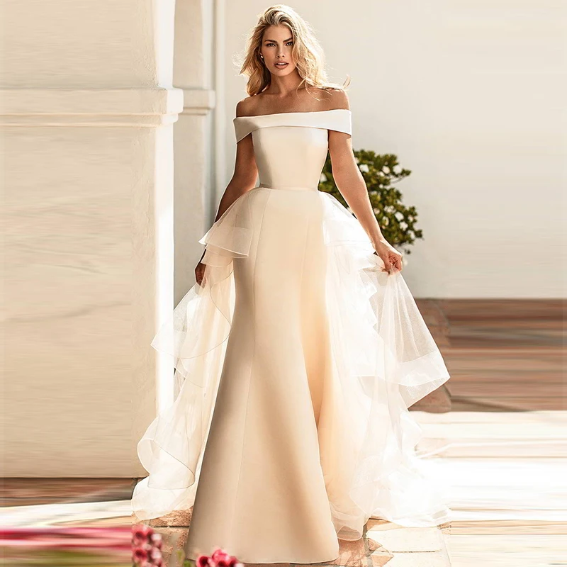 Verngo свадебное платье русалки со съемным шлейфом свадебное платье в стиле бохо винтажное свадебное платье Trouwjurk платья Vestido De Noiva 2019