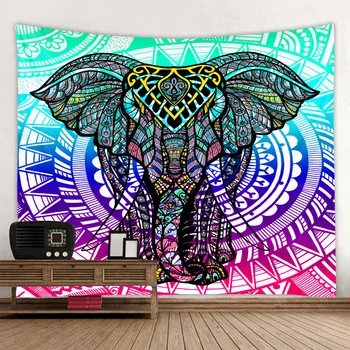 

Mandala elephant background tapestry digital printing decorative cloth factory direct sales can be customized