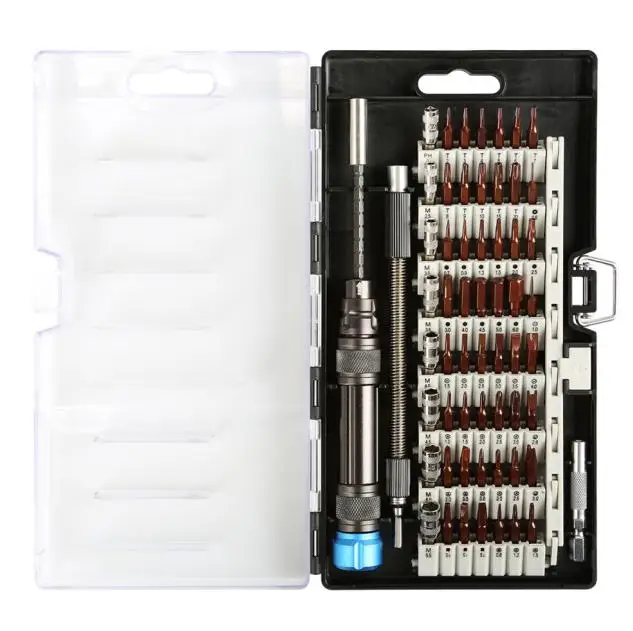 Screwdriver Kit BK Хром-ванадиевая сталь прецизионных отверток гибкий высевающий вал разборки сплав Сталь 60-в-1 отвертка ремонтный набор комплект - Цвет: Screwdriver Kit BK