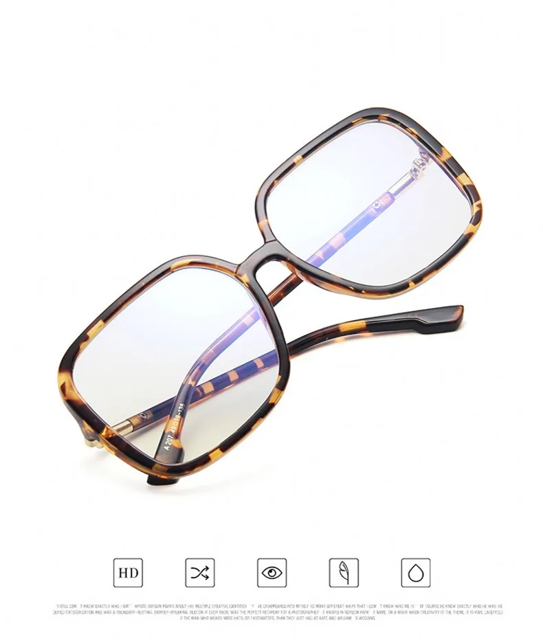Негабаритная квадратная рамка для очков для женщин новые винтажные Ретро Черные прозрачные большие очки мужские компьютерные большие очки прозрачные