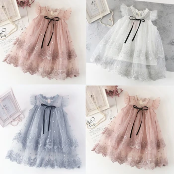 

Girls Dress 2020 New Summer Brand Girls Clothes Lace And Flower Design Baby Girls Dress Kids Dresses For Girls Casual Wear 3 12Y