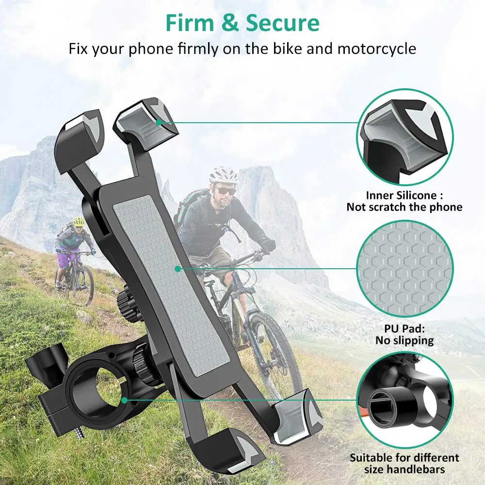 Bicycle Phone Holder Motorcycle Handlebar Cell Phone Mount Strolle Bike Phone Holder Stand for Samsung S10 S9 S8 iPhone X Xiaomi flexible mobile holder