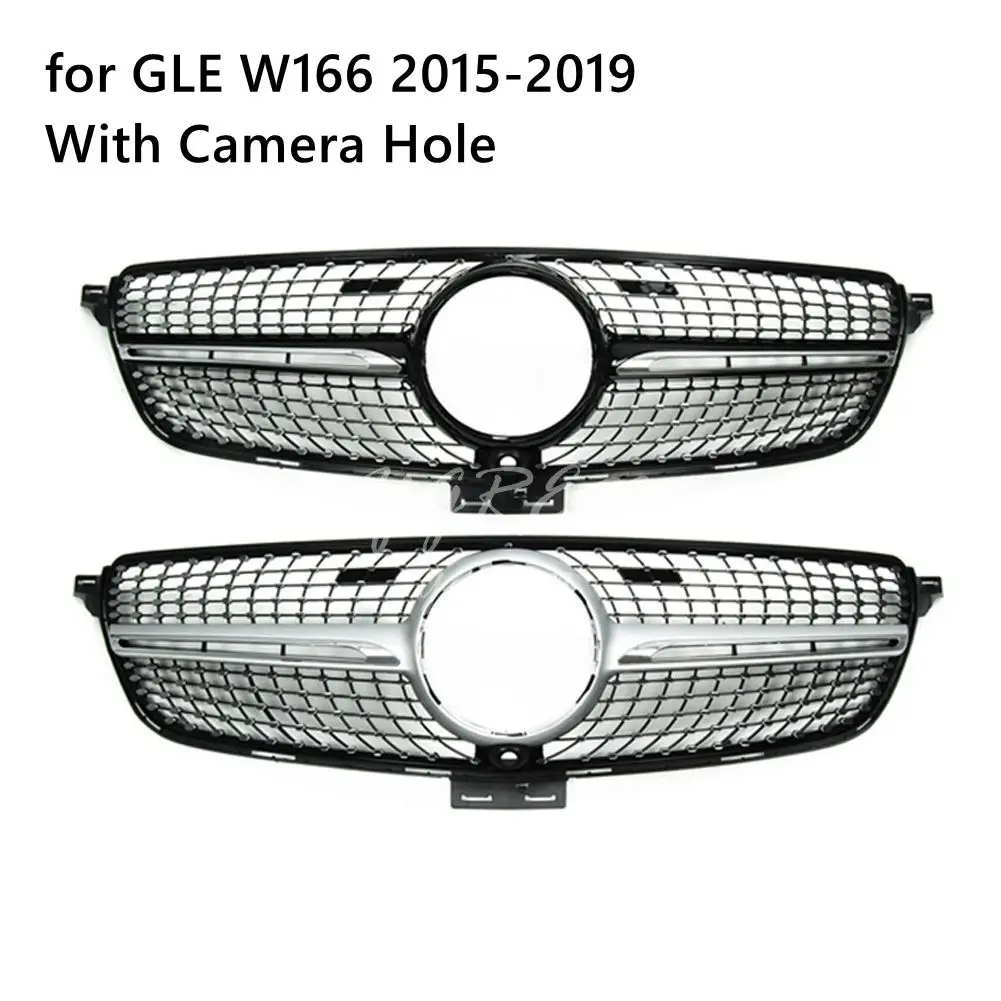 Fit for Mercedes Benz GLE W166 2015-2019 Front Grilles Diamond Silver Black with Camera Hole | Автомобили и мотоциклы