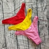 Conjunto de bikini con hombros descubiertos para mujer, bikini brasileño unicolor, bañador sexy para mujer, traje de baño para mujer 2022 ► Foto 2/6