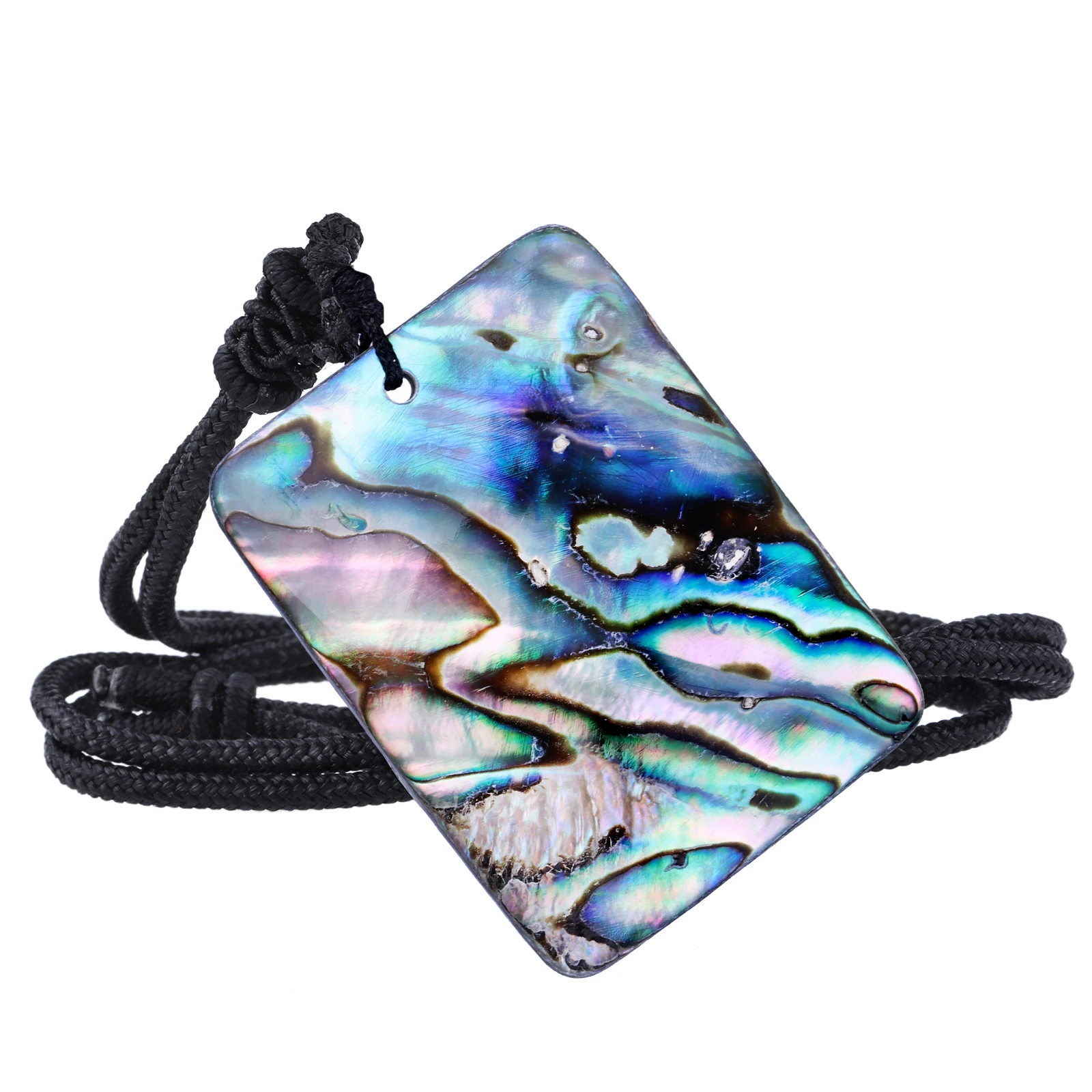 

TUMBEELLUWA Natural Abalone Shell Pendant Necklaces Assorted Shapes With Adjustable Rope For Men Women Unisex Jewelry