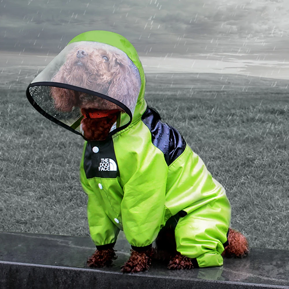 THE DOG FACE Raincoat Pet Waterproof Detachable Rain Jacket Water