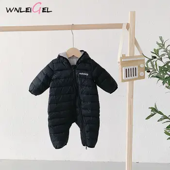 

WLG new baby born baby winter warm romper baby boy girls solid zipper hooded cloth kids cotton fanshion all match clothes