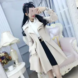 Women Trench 2024 Spring Autumn Windbreaker Beige British Coat Slim New Solid Color