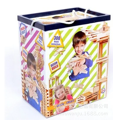 

Export Origional Citiblocs300 PCs Wood Color Heap Tower Take Building Blocks Wooden CHILDREN'S Toy