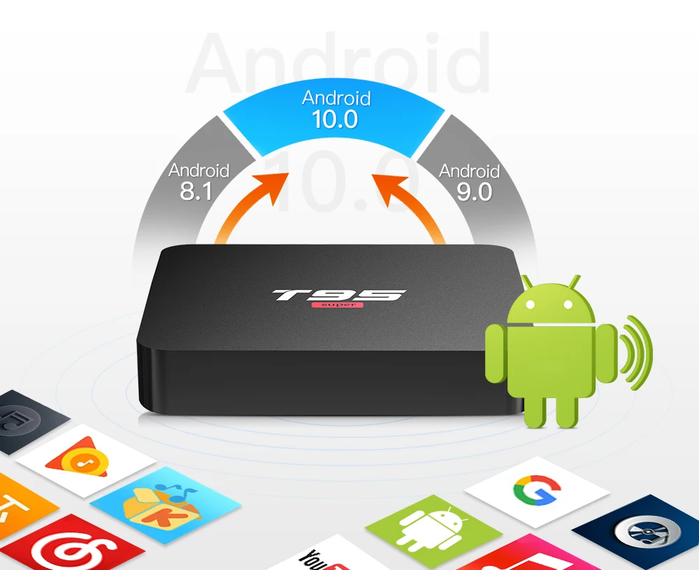ТВ приставка Android 10 0 T95 Super 2 Гб ОЗУ 16 ПЗУ четырехъядерный Allwinner H3 4K HDR 4G Wi Fi Youtube
