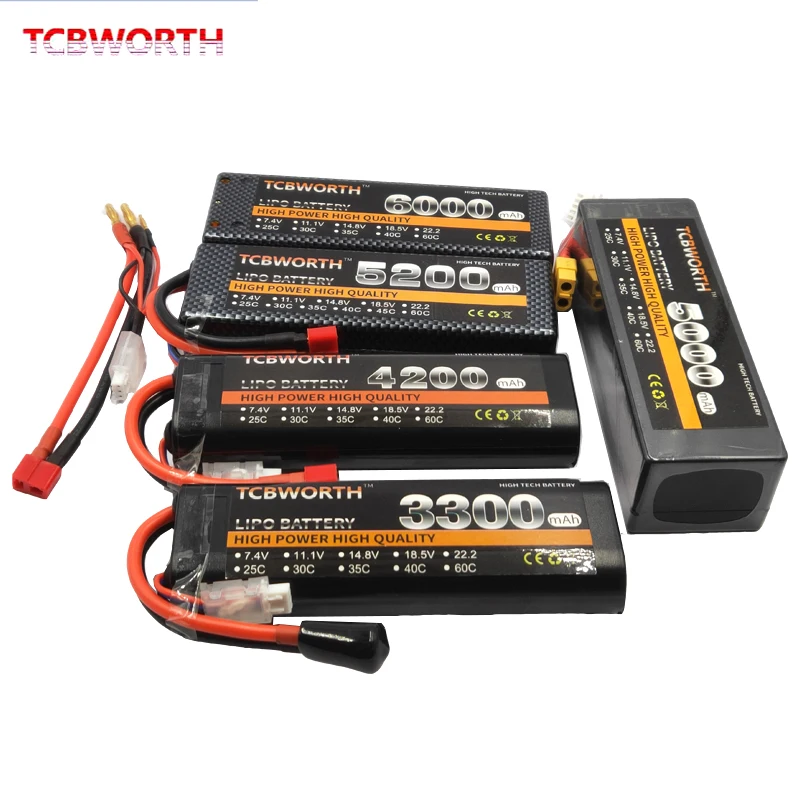 Жесткий чехол 2S 7 4 V 4S 14 8 3300 4200 5000 5200 mAh RC LiPo Battery для Car Truck Monsters Traxxas 6000 1/10 1/12 | Игрушки