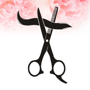 

1PC PVC Wall Sticker Scissor Beard Wall Decal Adhesive Background Wallpaper for Barber Shop