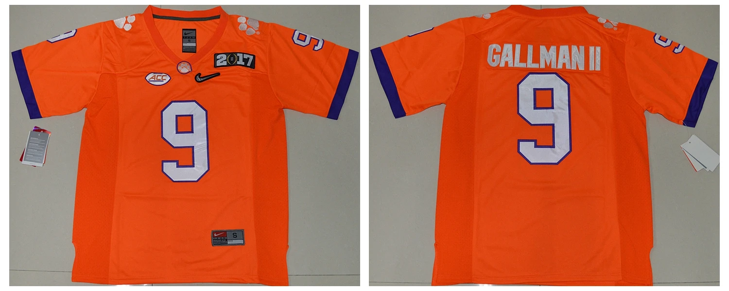 color as photo Clemson Tigers Wayne Gallman II майка Вильямс дэшон Уотсон бен боулware артавис Скотт плей-офф Национальный Чемпионат Джерси - Цвет: color as photo