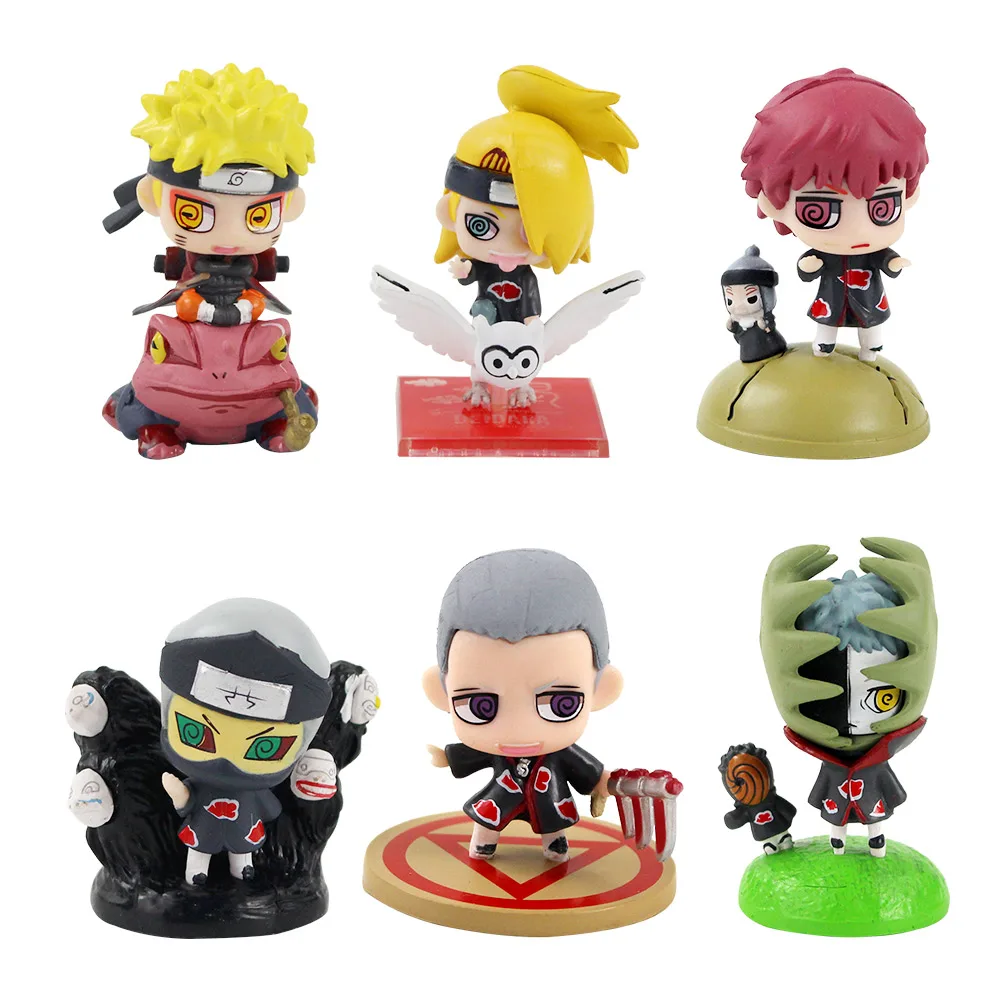 6 шт./лот фигурки Наруто Узумаки Наруто Итачи боль Orochimaru Deidara Сасори Хидан Kakuzu Zetsu Kisame Yahiko Nagato модель игрушки