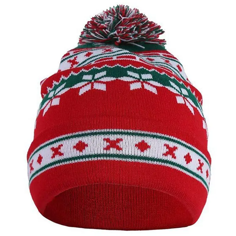 Зимняя мужская и женская Милая Рождественская Снежинка шапочка вязаная Лыжная Шапка Осень Зима Санта-Снежинка вязаный свитер шапка креативный