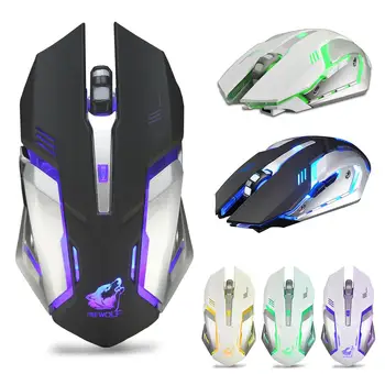 

X7 7 Colors Light Wireless Mouse 6 Buttons Rechargeable Optical Gaming Mouse Mice for PC Laptop Gaming Mouse USB Wireless Mouse