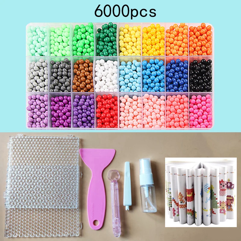 36 colors 5mm Set 12000pcs Refill Beads Puzzle Crystal DIY Water Spray Beads Set Ball Games 3D Handmade Magic Toys For Children 7