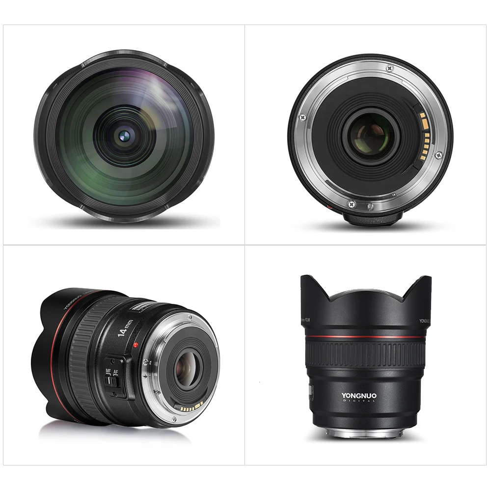 YONGNUO объектив камеры ультра-широкоугольный объектив YN14mm F2.8N Автофокус металлическое Крепление для Nikon D7100 D5300 для Canon 700D 80D