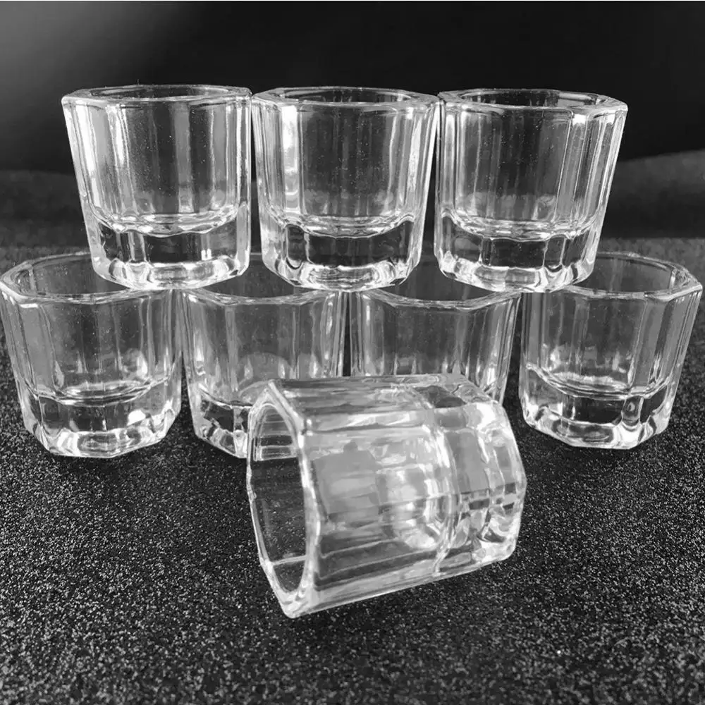 Cup Glasses of Wine Glasses Transparent Glass Bowl Cup Acrylic Powder Container Nail Manicure Salon Tools