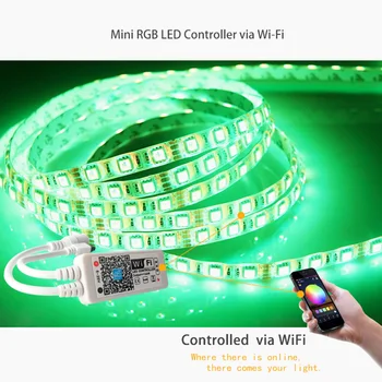 

10M LED Strip Light SMD 5050 2835 DC12V RGB strip Led Tape Diode Ribbon Flexible LED Light Wifi IR Controller adapter