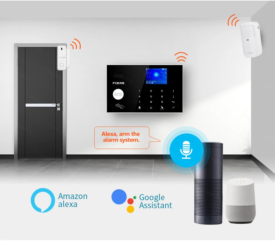 4G Tuya Alexa Wifi GSM alarm systems 3MP Outdoor Camera security Alarm