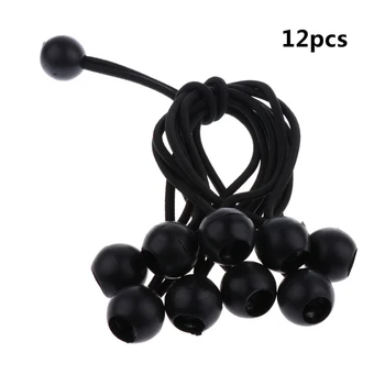 

12pcs 10cm Overstriking Elastic Rope Ball Bungee Cord Tarp Tent Awning Fixing Tie Down Canopy Strap for Caving Climbing