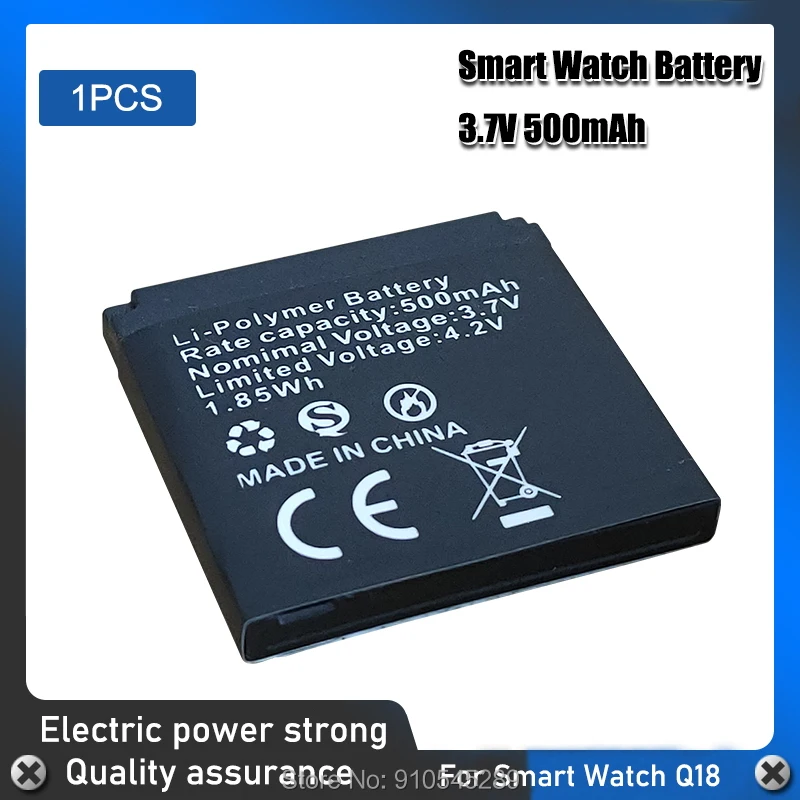 3.7V 500mAh Rechargeable Li-ion Polymer Lithium Battery SmartWatch Replacement For Q18 Smart Watch | Электроника
