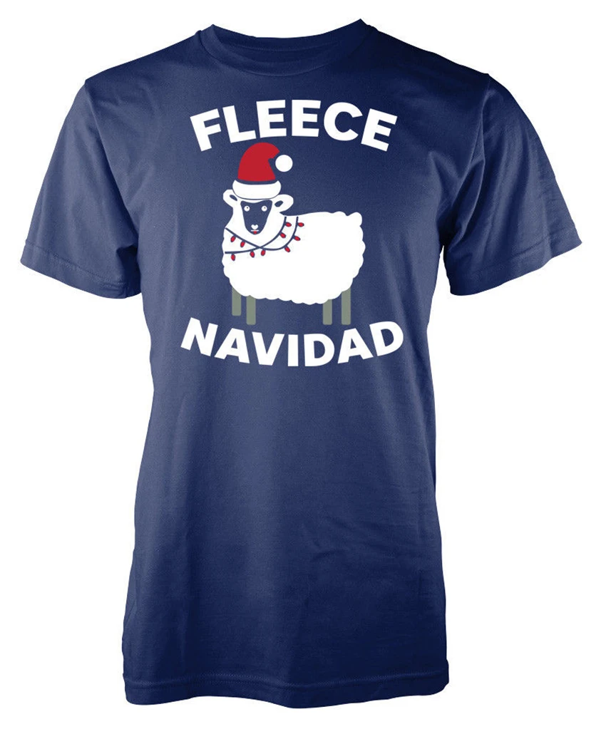 Веселое Рождество овечья шерсть Navidad взрослый футболка Ретро с круглым вырезом