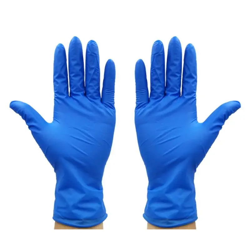 

100 Pack Disposable Blue Nitrile Gloves Thick Wearable Food Household Cleaning Gloves Antistatic Gloves