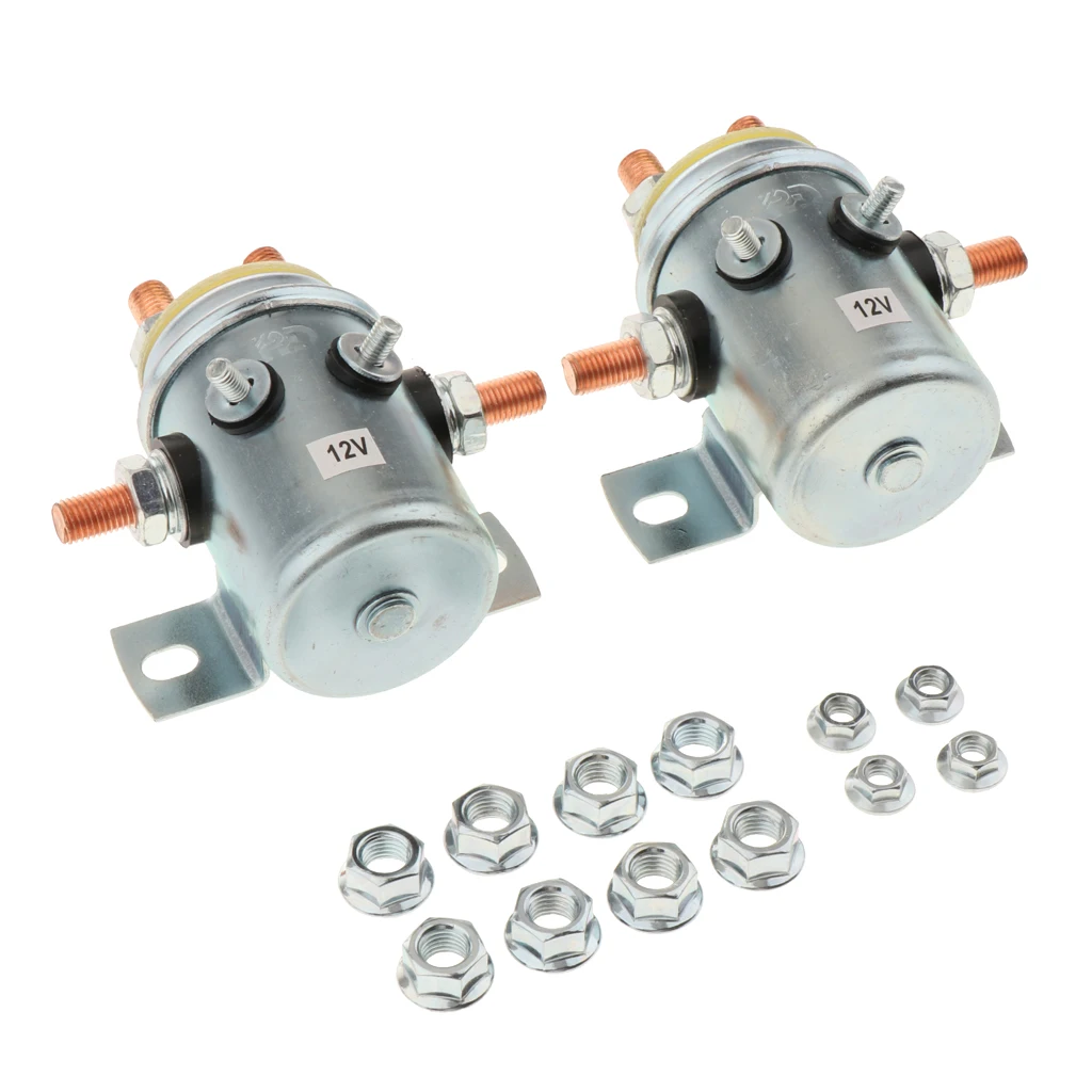 2x Solenoid Relay Switch 6 Terminal For Winch Golf Continuous Duty 12V 200A