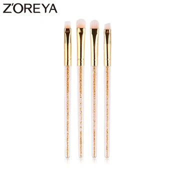 

ZOREYA 4Pcs Makeup Brushes Gold Diamond Set Eye Make Up Brush kits Flat Eyeliner Eye Shadow Eye Brow Concealer Cosmetics Tools