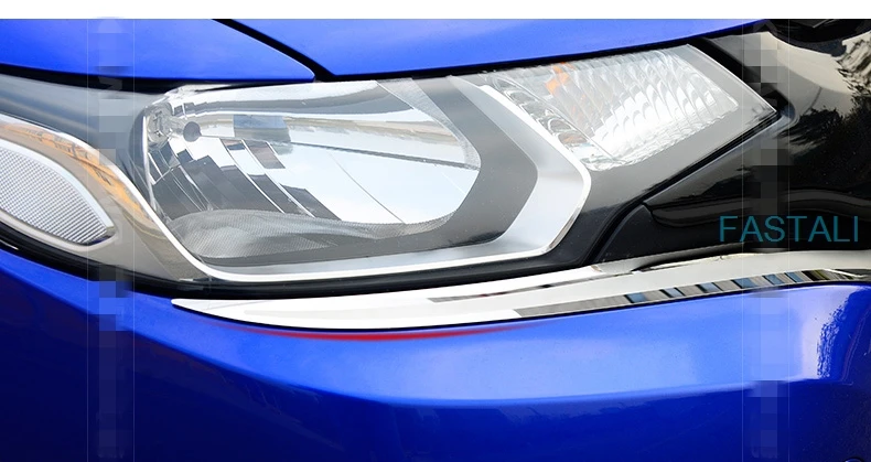 Для Honda FIT- отделка переднего бампера полоса сетка украшение яркая полоса из нержавеющей стали Декоративная полоса автомобильные аксессуары