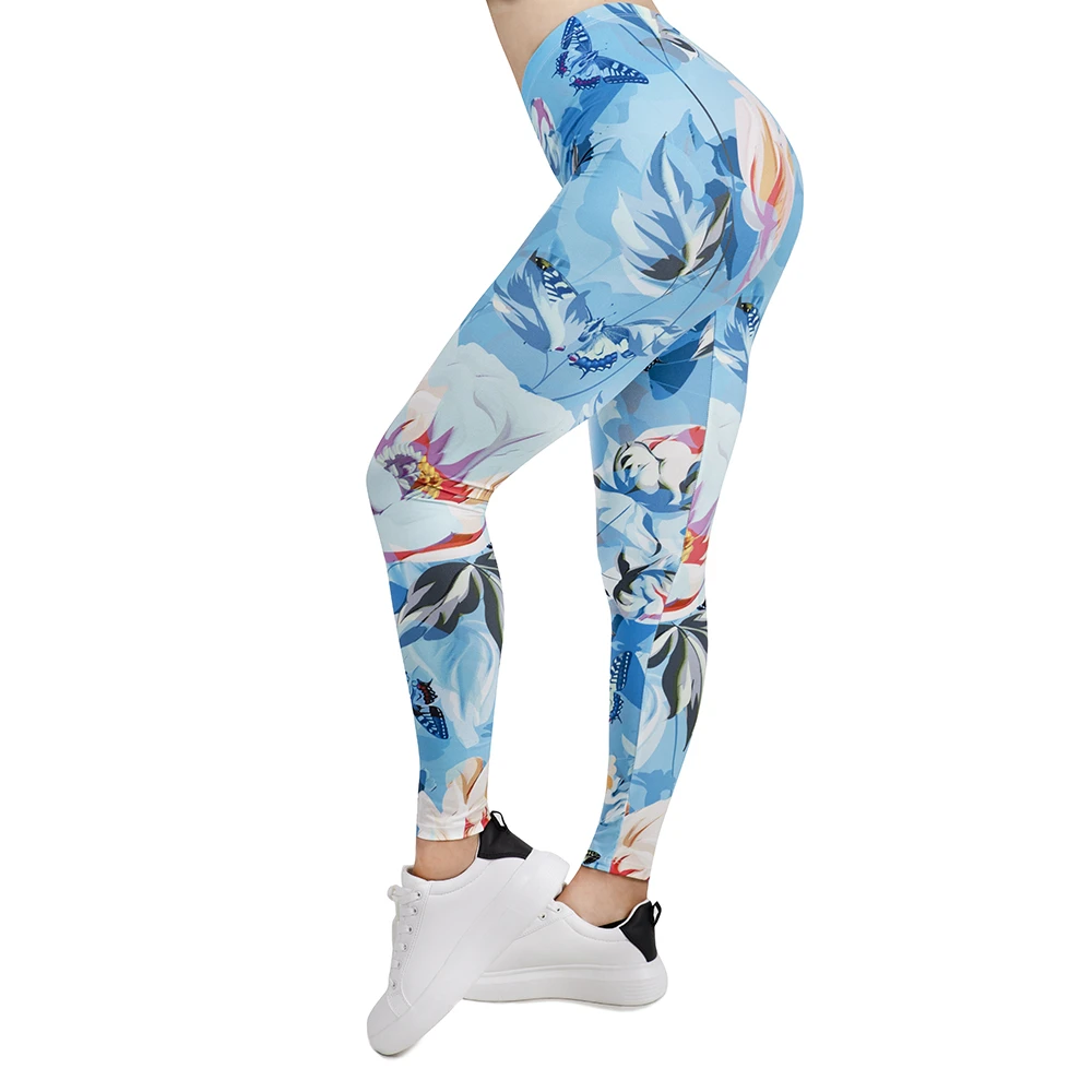 

New Design Women Legging Floral Garden Printing Leggins Slim High Elasticity Legins Fitness Leggings Female Pants#3