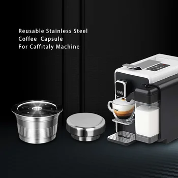

Stainless Steel Refillable Caffitaly Tchibo Cafissimo Minipresso Coffee Machine Coffee Capsule Pod Filter Dripper Tamper Sets