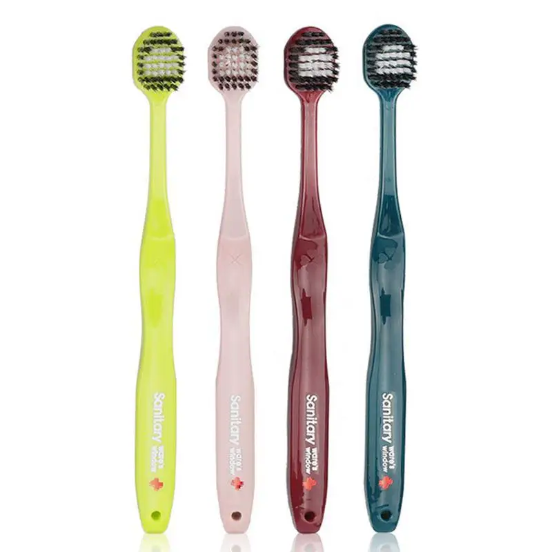 

4pcs Soft Wide Toothbrush Nano Ultra Soft Bristles 48-holes Density Wool Planting Tooth Brush Oral Cleaning Care Tools