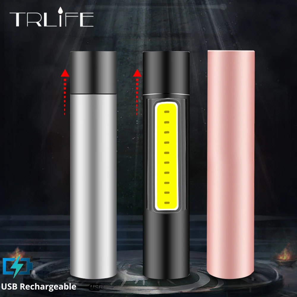 

600mAh USB Rechargable Mini LED Flashlight Waterproof Torch Penlight 3 Mode Stylish Portable Suit for Night Lighting,Camping