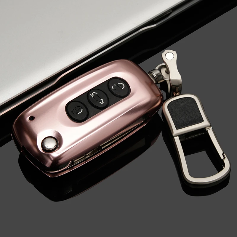 Aluminium alloy Car Key Case Remote Cover Chain Holder for Bentley Keyring Keyfobs Car accessories