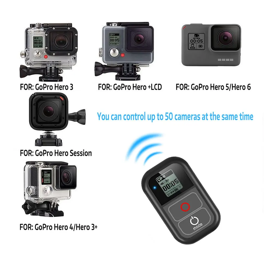 Smart Wireless WiFi Remote Control Waterproof Wear-resistant For GoPro Hero 7 6 5 4 3 Sports Action Camera Accessories