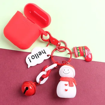 

For AirPods Pro 4 Case Christmas cartoon keychain Silicone Case Fundas for Air Pods Pro 4 Earphone Cover fundas