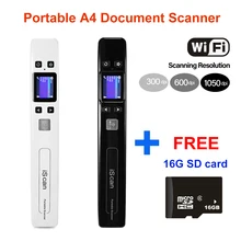 Scanner de photos Portable iScan A4 WIFI 1050 Scanner de livres USB Scanner d'images de documents portables(China)