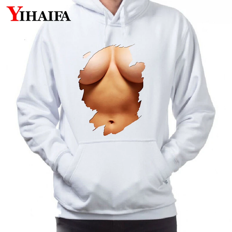 

Men Hoodies bluzy Printed Funny Chest Sweatshirts Pullover Creative Couple Streetwear Casual Tracksuit White Hoodie Tops