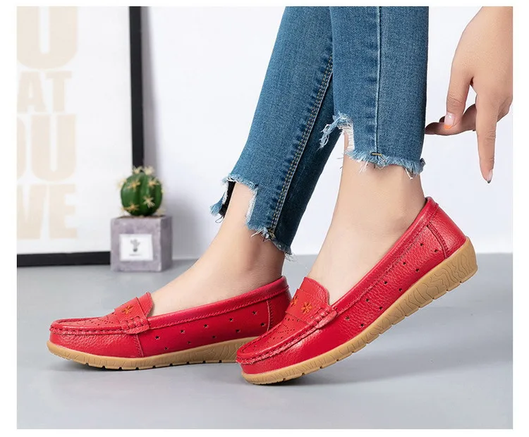 AH 203-New Cut Outs Summer Women's Flats Shoes Breathable Hole Woman Loafers-12