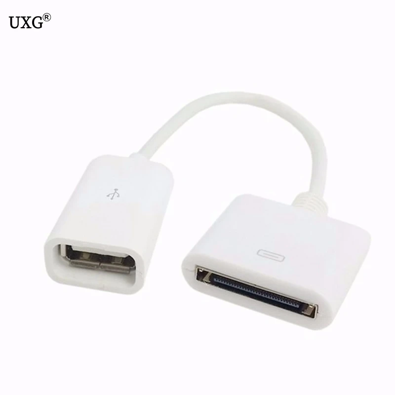 15CM Docking 30-pin Female To USB 2.0 Female Data Charge Short Cable Dock 30P Black & White